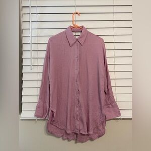 Zara Long Sleeve Blouse In Pink